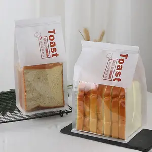 Bolsas de papel marrón para hornear rosquillas, embalaje de pan tostado, con ventana transparente para alimentos, venta al por mayor