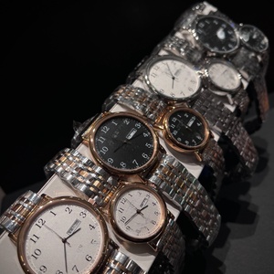 Montres rondes bicolores et en acier inoxydable avec cadran noir ou blanc et fonction date pour hommes et femmes Longinesing - Product Image 2