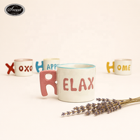 Tasse à café en céramique avec poignée en lettres 3D SWT, impression XOXO, logo personnalisé, vente en gros, Saint-Valentin