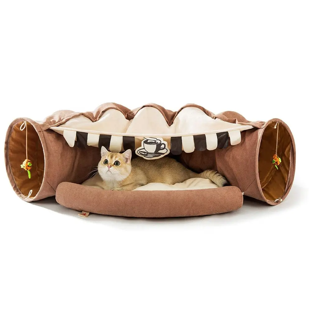 Multipurpose Pet Folding Bed Detachable Pet Non-Slip Bottom Luxury Tunnel Tube Cat Interactive Sofa Bed