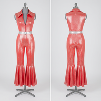 Ensemble de costumes pour femmes ODM en gros, style Groovy Guerre Civile, Film TV, Disco Diva, comprenant une combinaison et une ceinture, pour déguisement de carnaval, en polyester, disponible en trois couleurs