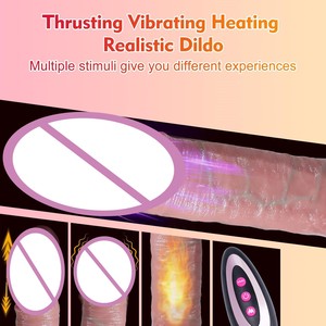 Masturbadores eléctricos para pene grande, Juguetes sexuales, empuje de calor femenino, vibrador consolador grande realista de goma de silicona líquida enorme para mujeres - Product Image 3