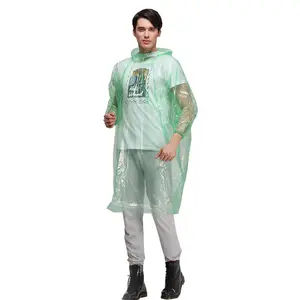 Travelsky uomini adulti trasparente impermeabile antipioggia poncho delle donne cappotto di pioggia