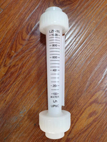 Débitmètre à flotteur en PVDF résistant à la corrosion acide forte DN15/20/25 pour transfert d'eau, type pipeline plastique, Chuanli LZS-50 Rotamètre