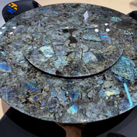 Dalle de marbre KT Stone vert foncé avec veine bleue cristalline pour panneau mural de comptoir d'accueil d'hôtel haut de gamme