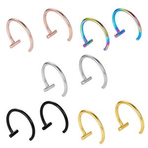 Anillo de Nariz Falso <span class=keywords><strong>en</strong></span> Forma de C de Acero Inoxidable, Piercing de Septum, Anillos de <span class=keywords><strong>Labio</strong></span>, Piercing de Labios, Joyería Corporal, Entrega Rápida - Product Image 6