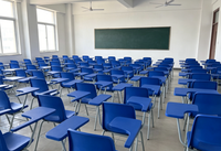 Chaise de formation moderne OEM ODM pour étudiants avec tableau d'écriture et panier de rangement, mobilier de classe en plastique écologique