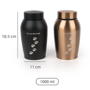 Wholesale 1000ml Animal Urn American Style Stainless Steel Pet Cremation Urn with Screwed Lid for Cat and Dog <strong>Ashes</strong> <strong>Keepsake</strong> - Product Image 6