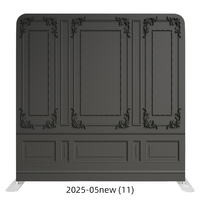 Toile de fond pliable en tissu tendu avec cadre en aluminium 8x7,6 pieds, durable, écologique, noire, pour fêtes, mariages, événements, photographie
