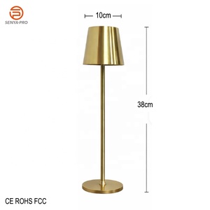 Lámpara <span class=keywords><strong>de</strong></span> Mesa Alta <span class=keywords><strong>de</strong></span> Metal Dorado Senya-Pro, Inalámbrica, Recargable, LED, Regulable al Tacto, Lámpara Decorativa Ambiental para Escritorio, <span class=keywords><strong>Mesita</strong></span> <span class=keywords><strong>de</strong></span> <span class=keywords><strong>Noche</strong></span>, Dormitorio, Hotel - Product Image 1