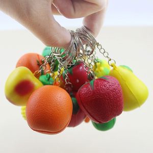Porte-clés en mousse PU réaliste personnalisables en gros, fruits et légumes, jouets anti-stress miniatures à remontée lente pour cadeaux - Product Image 2