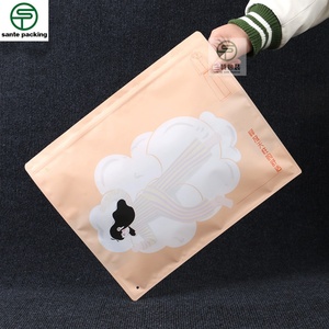 Customized High Quality Recyclable Plastic Packaging Bag for Women's Clothing Socks Valve Zipper Top Matt Surface Open Window - Product Image 2