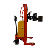 Chariot élévateur électrique 1000 kg avec pince à rouleaux, marche arrière, hauteur de levage 3000 mm, pneus pneumatiques, transmission intégrale