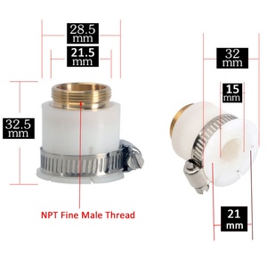 Old Style Non Thread Faucet Silicone Universal Adapter Connector to Brass Male Thread 22mm Faucet Aerator Adapter Joint - Product Image 3