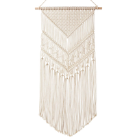 Décoration murale en macramé tissé à la main, écologique, en coton, avec un design géométrique vertical, pour une décoration bohème de la maison