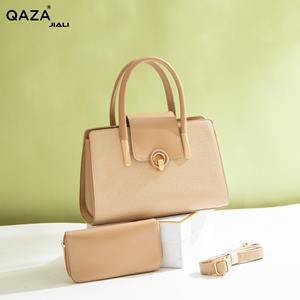 Sac Fourre-Tout <span class=keywords><strong>QAZA</strong></span> Femme en PU de Qualité, Petit Modèle Personnalisable en Cuir avec Deux Anses, Sac à Main 2 en 1 en Toile et Cuir Couleur Unie - Product Image 2