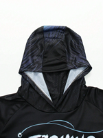 Haut de pêche respirant à séchage rapide pour homme avec protection solaire UPF 50 et masque intégré, motif personnalisé