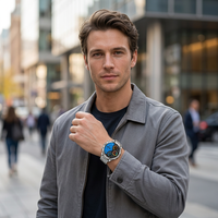 Montre connectée sportive pour homme AK75, écran de 1,85 pouce, lampe torche intégrée, suivi de la santé pour la tension artérielle et l'oxygène, batterie de 700 mAh