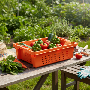 Etap Conical 4615-A Mesh Style Perforated Vented Plastic <b>Crate</b> for Vegetable Packing - Product Image 3