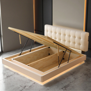 <span class=keywords><strong>Lit</strong></span> à cadre souple moderne minimaliste économique avec un grand espace de rangement, dossier réglable et léger - Product Image 5