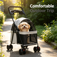 Poussette pour animaux de compagnie la plus vendue pour petits chiens, chats, chiens Teddy, chatons, légère, pliable, avec cadre métallique, portable, amovible, pour usage extérieur, 20 kg