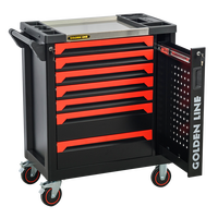 Armoire à outils mobile d'atelier à 7 tiroirs en acier, sur roulettes, capacité 300 kg, personnalisable OEM, avec serrure à clé - 4S Store Car