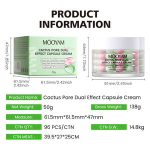 Crema Facial de Cactus en Cápsulas de Doble Color con Microcápsulas para Reparación Profunda de la Barrera Cutánea y Hidratación de Poros Finos (Marca Privada) - Product Image 5