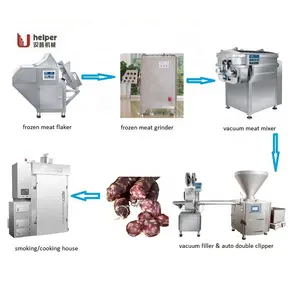 Equipamento de linha de produção automática industrial enchimento de salame enchimento de salame máquina com cortador de salame