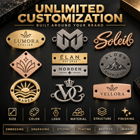 Étiquettes métalliques personnalisées pour vêtements, étiquettes de marque en métal, étiquettes de marque en métal pour vêtements, étiquettes de marque en métal pour bandes