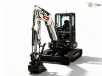 Mini-excavatrice E20 d'occasion pour moteur EPA EURO 5, avec pelle standard, lame de bulldozer et moteur utilitaire pour travaux de terrassement compact.