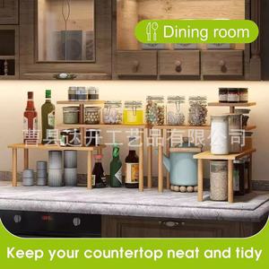 Wooden <b>Corner</b> Shelf 3 Tier Adjustable Spice Rack <b>Storage</b> <b>Unit</b> For Kitchen Home Use - Product Image 3