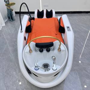 ร้านตัดผมเสริมสวยหรูหรา เตียงสระผมไฟฟ้าพร้อมระบบนวดและอบไอน้ำ เตียงสระผมสปาพร้อมระบบนวดศีรษะ - Product Image 5