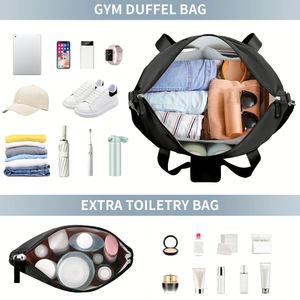Bolsa de Viaje de 42L, Bolsa de Fin de Semana Versátil con Compartimento para Zapatos, Bolsa de Nailon para Viajes Cortos - Product Image 5