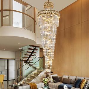 K9-Grandes lampes suspendues en cristal de luxe modernes et claires pour escaliers d'hôtel - Product Image 2