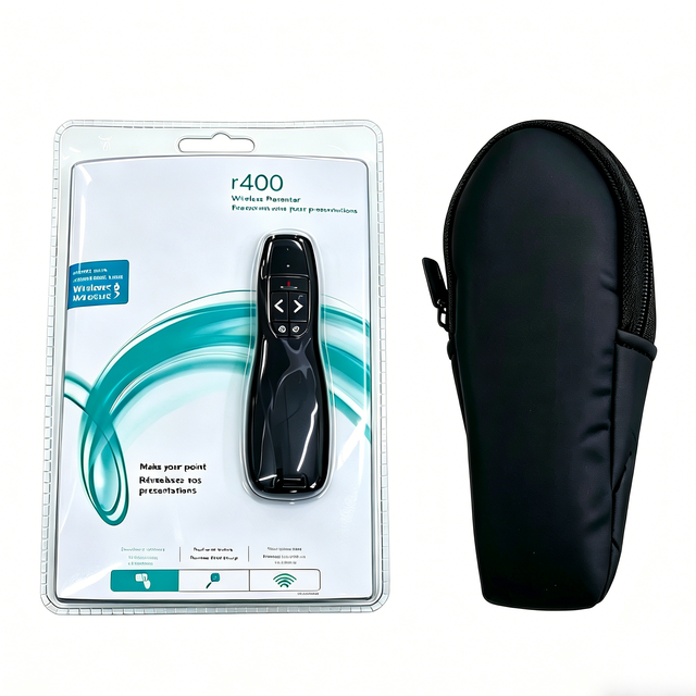 R400 Wireless Presentation Remote 2.4GHz USB Laser Pointer PPT Clicker for Office Classroom with Storage Case