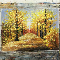 En gros Personnalisé À La Main Grande Toile Abstraite 3D Palette Couteau Arbre Peinture À L'huile Décoratif À La Maison Mur Art Photos