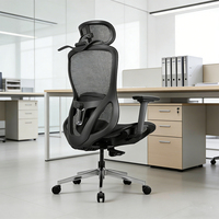 Chaise de bureau ergonomique contemporaine à dossier haut, élégante, en maille, réglable, avec accoudoirs 3D en PU, pour le bureau à domicile