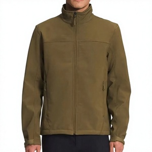 Men's Olive <b>Green</b> Fleece Jacket Full Zip Stand Collar Windproof Casual Outdoor Wear Regular Fit Polyester Shell - Product Image 6