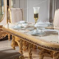Ensemble de table à manger en bois massif sculpté, design turc personnalisé, antique, durable, table à manger réglable, meubles