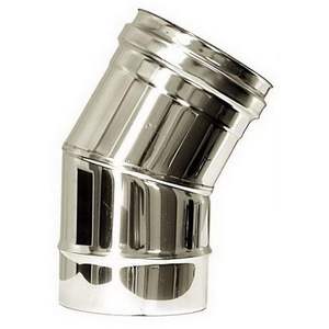 Tuyau de cheminée en acier inoxydable isolé à double paroi 30 DN 80/130 avec design incurvé - Product Image 1