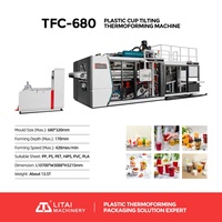Machine de fabrication de gobelets à moule inclinable entièrement automatique avec moteur pour une productivité élevée, gobelets en plastique PLA PS PP PVC PET HIPS