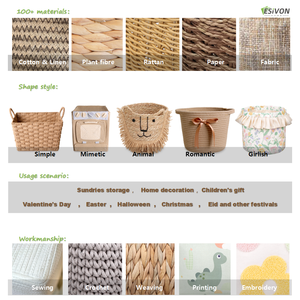 Grand panier de rangement en corde de <span class=keywords><strong>papier</strong></span> avec poignées, durable, pour la lessive, le salon, la chambre, la crèche, la décoration intérieure, organisateur, vente en gros, OEM - Product Image 6