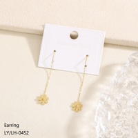 Nouveauté - Bijoux de haute qualité - Plaqué or 18 carats - Acier inoxydable - Longues boucles d'oreilles pendantes en forme de papillon pour femmes