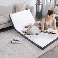 Matelas pliable tout-en-un de 2 pouces d'épaisseur, fermeté moyenne, doux et résistant à l'humidité, en POE, non toxique, certifié OEKO-TEX, hypoallergénique, en tissu maillé pour chambre à coucher