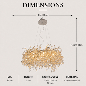 Lustre artistique en cristal et aluminium, 13 lumières, 110-220V, pour villa, restaurant, hall, décoration de maison de luxe - Product Image 2