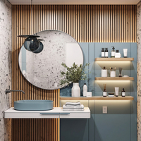 Étagère flottante en bois sur mesure pour salle de bain d'hôtel, étagère décorative d'angle murale, organisateur de décoration