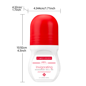 Déodorant Roll-On FLORA RUBY 48h Anti-transpirant 50ml OEM ODM Accepté 5 Parfums Fraîcheur Longue Durée Commande en Gros - Product Image 4