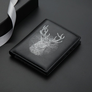 Portafoglio da uomo sottile in pelle sintetica con <span class=keywords><strong>Clip</strong></span> in stile corto con stampa animalier personalizzata fodera in poliestere - Product Image 4