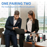 Micrófono Lavalier Inalámbrico de 2 Piezas para Android, iPhone, iPad con Adaptador Incluido, Reducción de Ruido, Plug-Play, Micrófono de Solapa con Clip