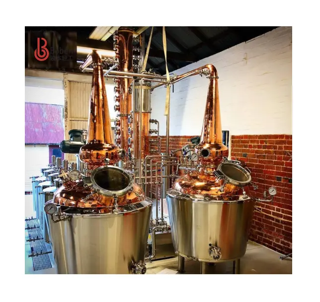 Fabrika Distillery 300 Litre ruhu küçük Distillery makinesi bakır Pot viski hala